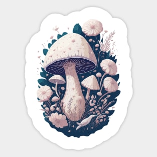 Magic white mushroom Sticker